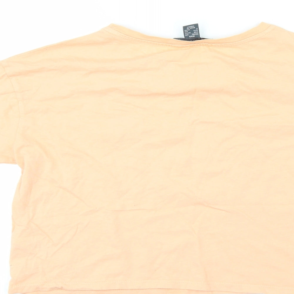 Primark Womens Orange Cropped T-Shirt Size 2XS