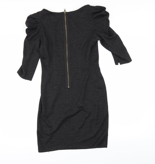 Topshop Womens Grey Pencil Dress Size 10