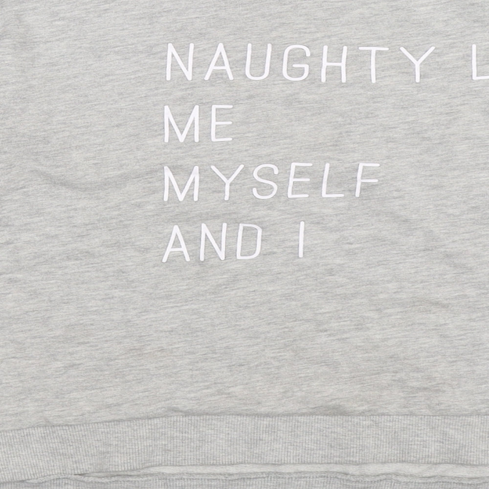 Only Womens Grey Jersey Pullover Sweatshirt Size S - naughty list
