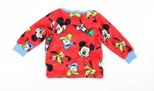 Matalan Baby Red Pyjama Top Size 9-12 Months - Mickey Mouse Fleece