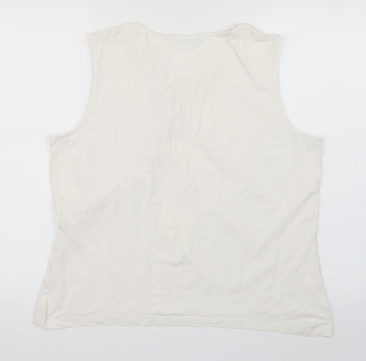 Womens UK Size 22 AMARANTO White Basic T-Shirt