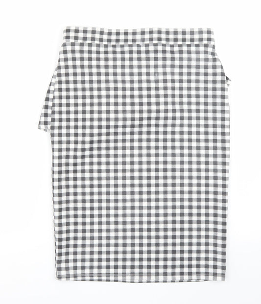Dorothy Perkins Womens Black Houndstooth  Straight & Pencil Skirt Size 12
