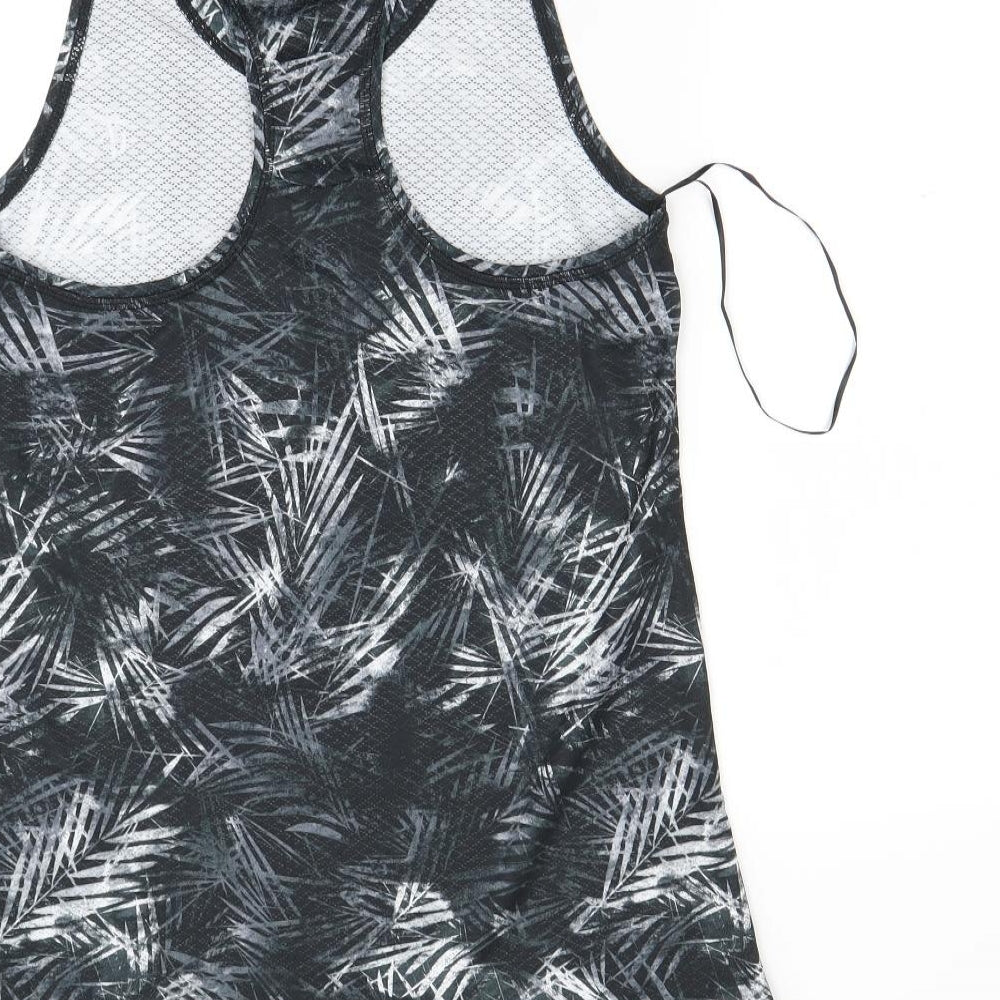 Womens Green Floral Basic Tank Size S