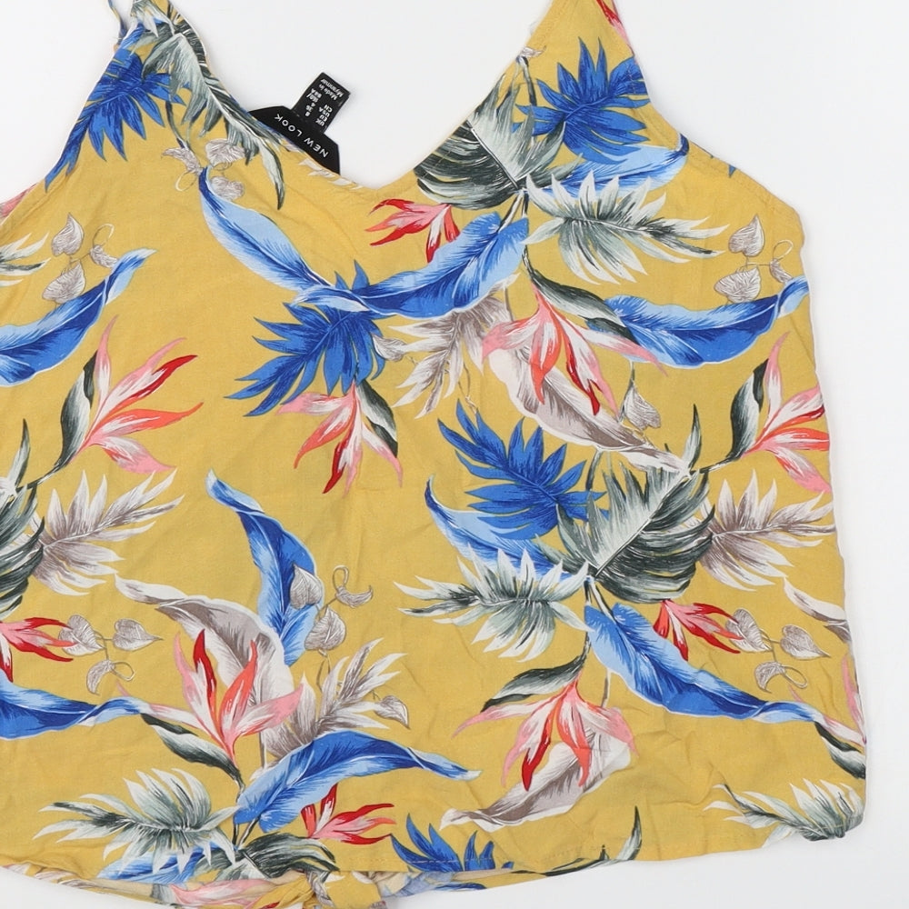 Womens UK Size 8 New Look Yellow Camisole Tank