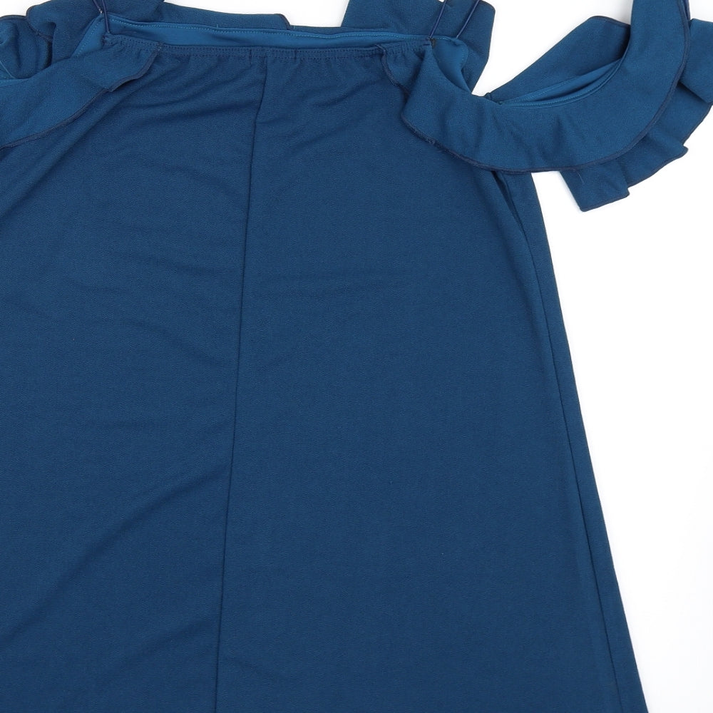 Boohoo Womens Blue A-Line Size 14