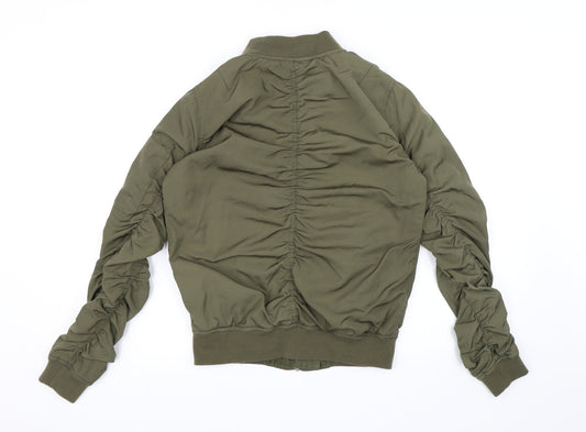 Womens UK Size 6 Missguided Green Bomber Jacket