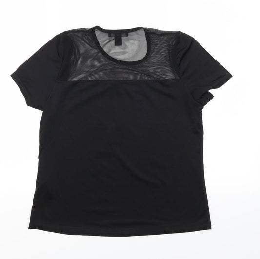 Womens UK Size S New Look Black Basic T-Shirt