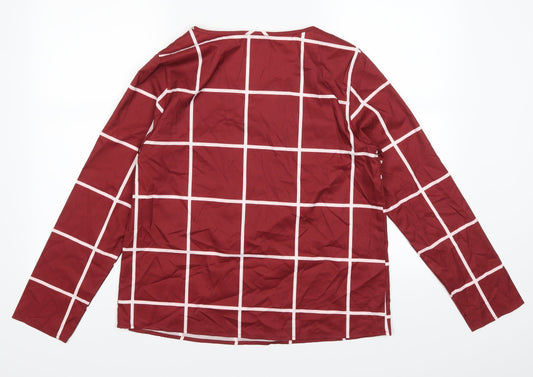 SheIn Womens Red Geometric Basic Blouse Size M