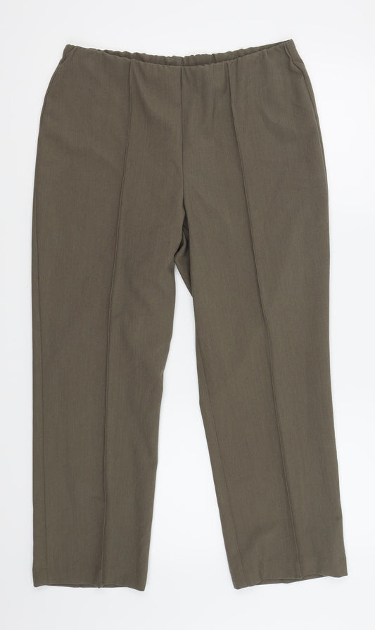 Womens UK Size 12 BM Regular Fit Green Trousers