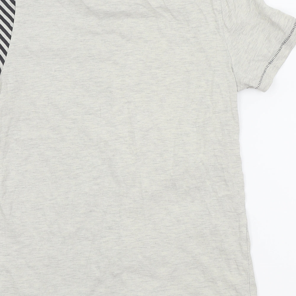 F&F Boys Grey Striped Basic T-Shirt Size 9-10 Years