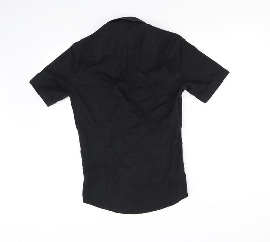 Womens UK Size S ASOS Black Basic Button-Up