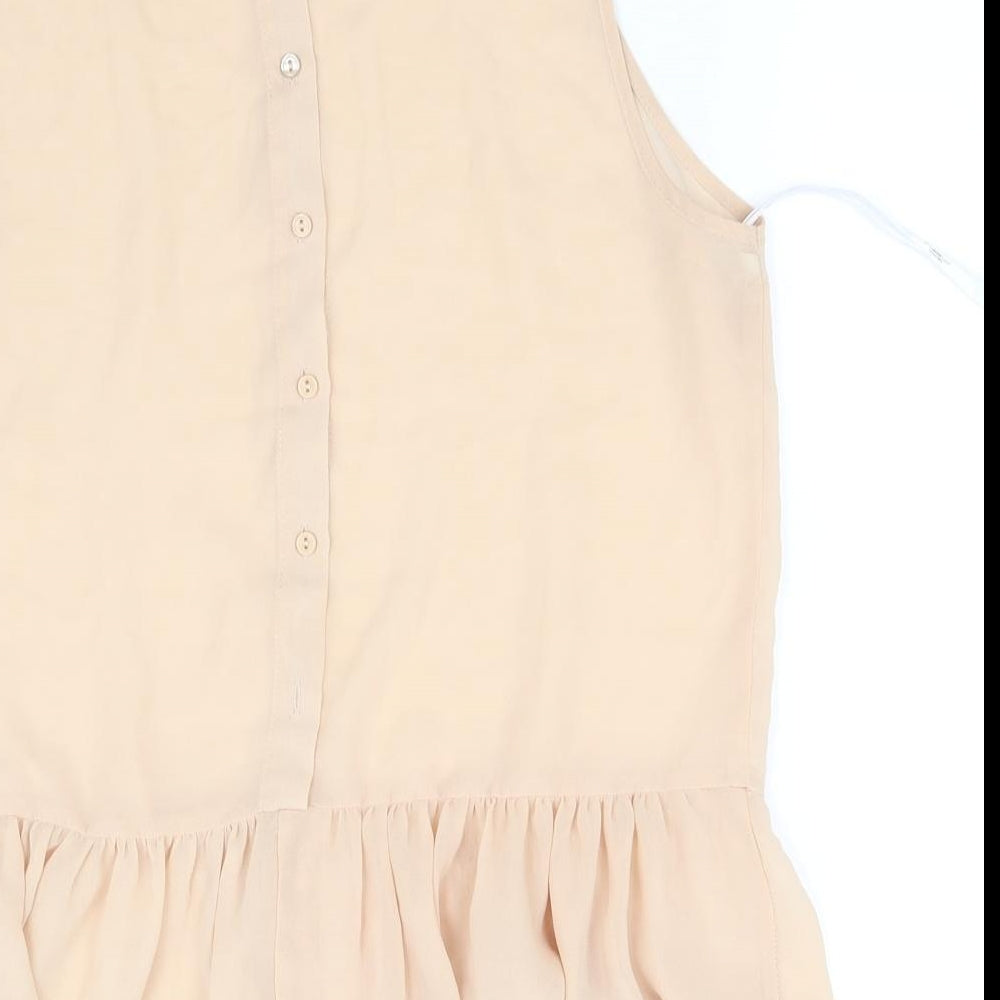 neew look Womens Beige Basic T-Shirt Size 14