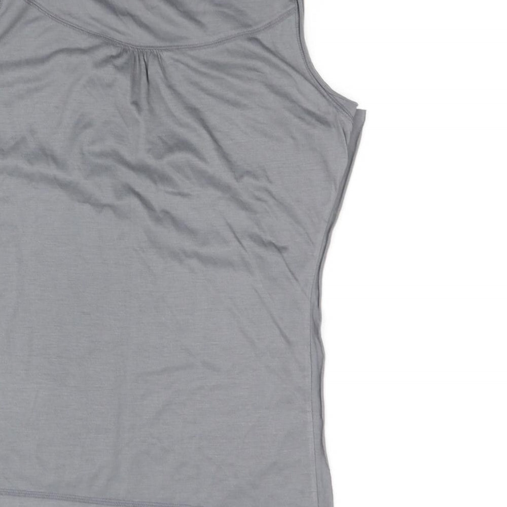 lime Womens Grey Basic Blouse Size 14