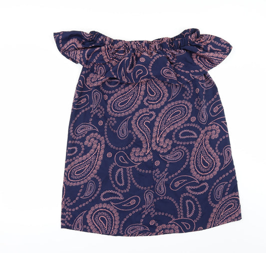 Primark Womens Blue Geometric Tunic Blouse Size 10