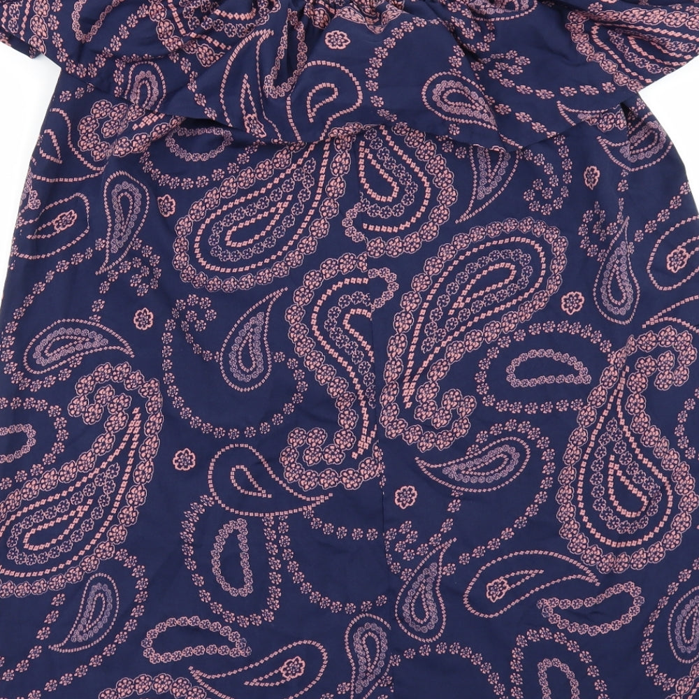 Primark Womens Blue Geometric Tunic Blouse Size 10