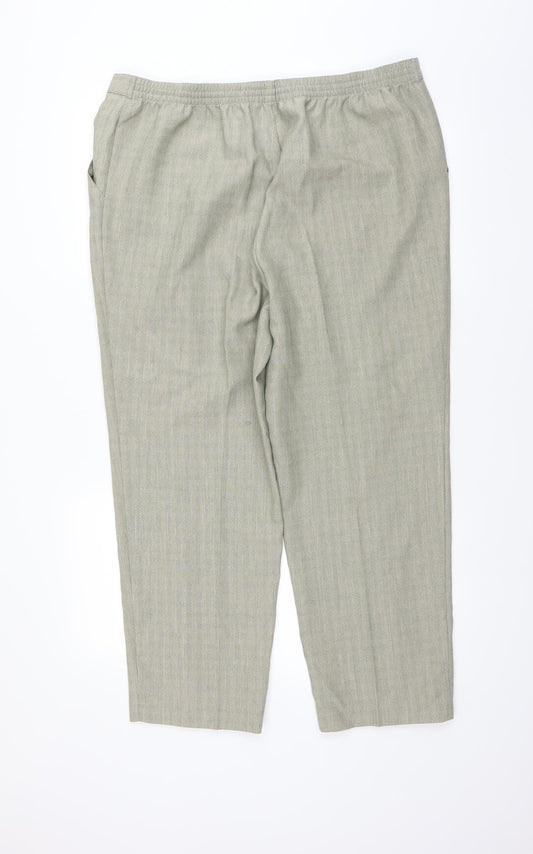 Womens UK Size 18 Marks and Spencer Regular Fit Green Trousers