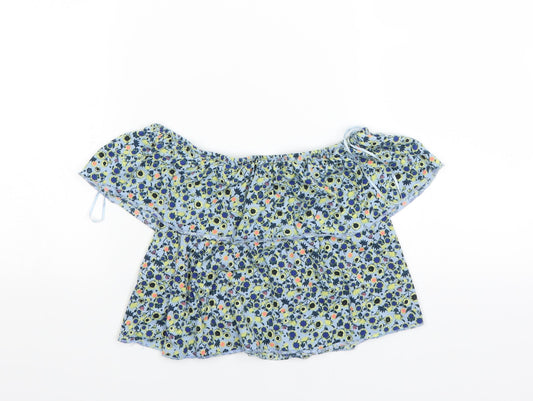 Womens UK Size 6 Topshop Blue Basic Blouse