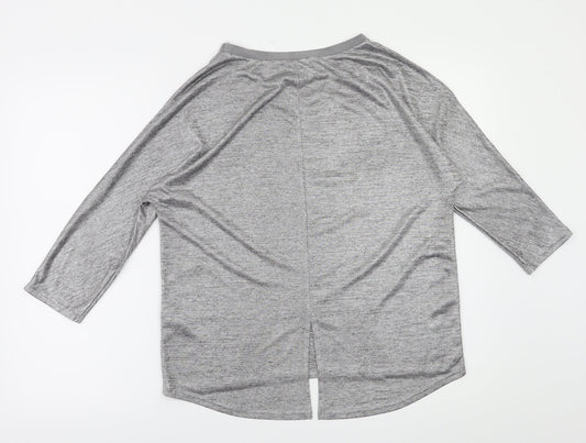 Womens UK Size S Oasis Silver Basic T-Shirt