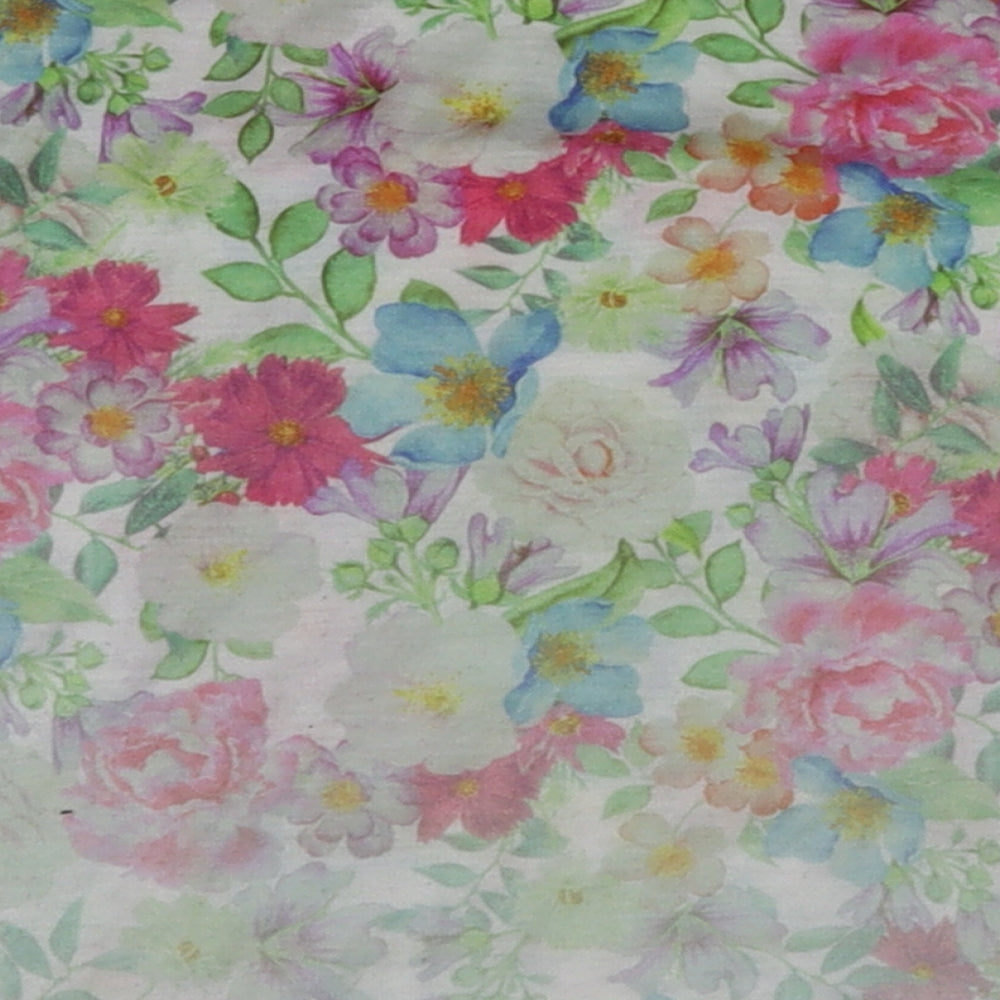 yd Girls Ivory Floral Basic T-Shirt Size 7-8 Years