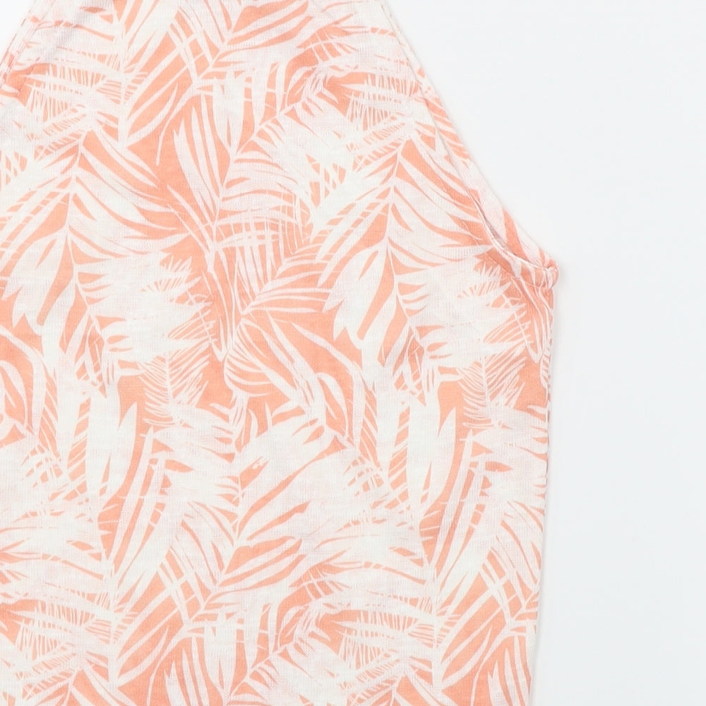 Primark Womens Orange Floral Camisole T-Shirt Size 8 - Cropped Halter