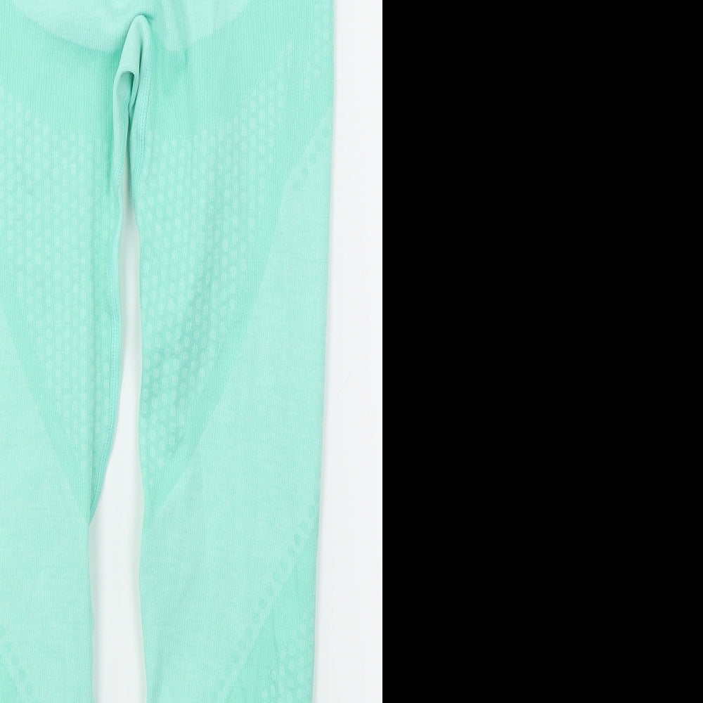 South Beach Womens Blue Polka Dot Jogger Leggings Size XS L23 in