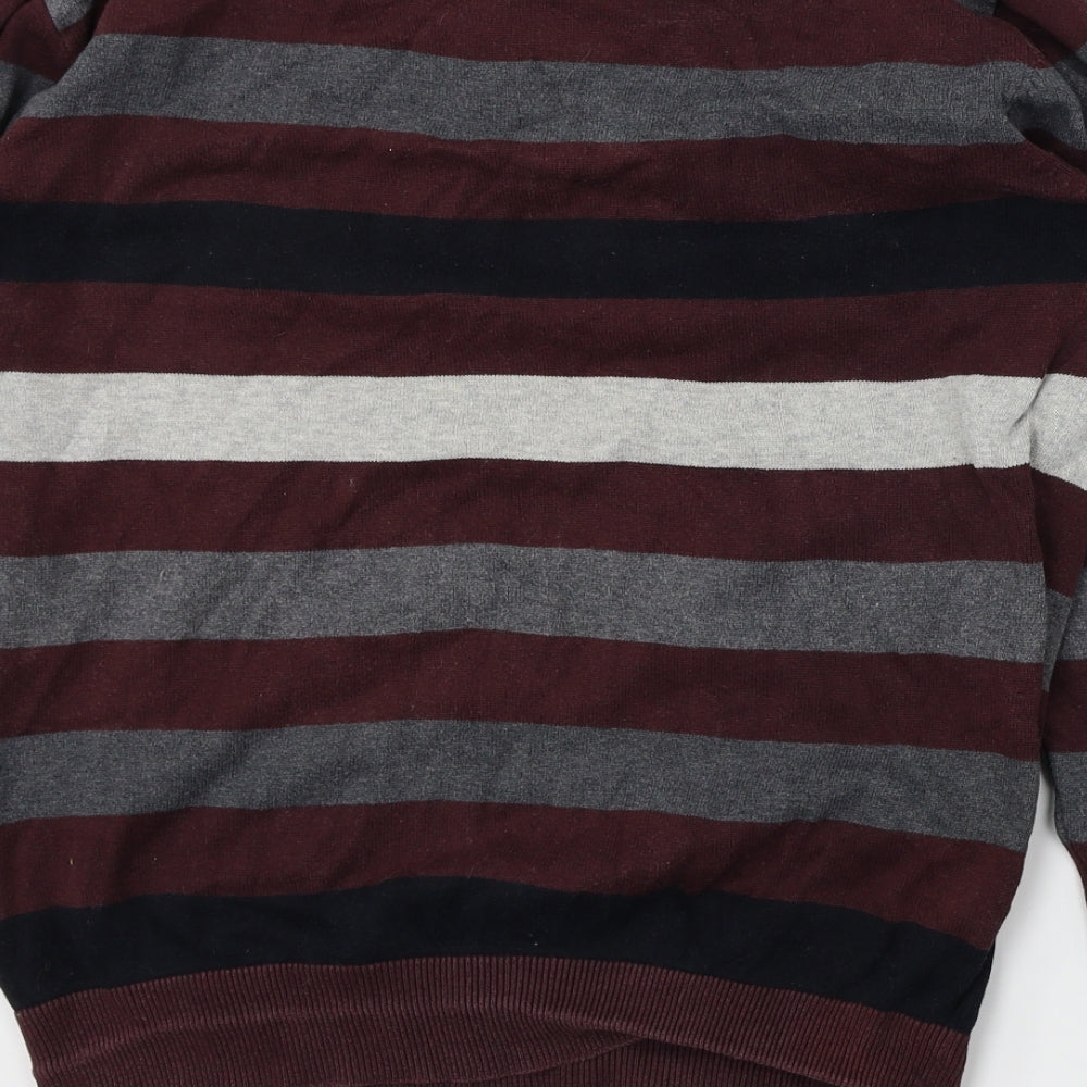 Cedarwood state Mens Red Striped Pullover Jumper Size L