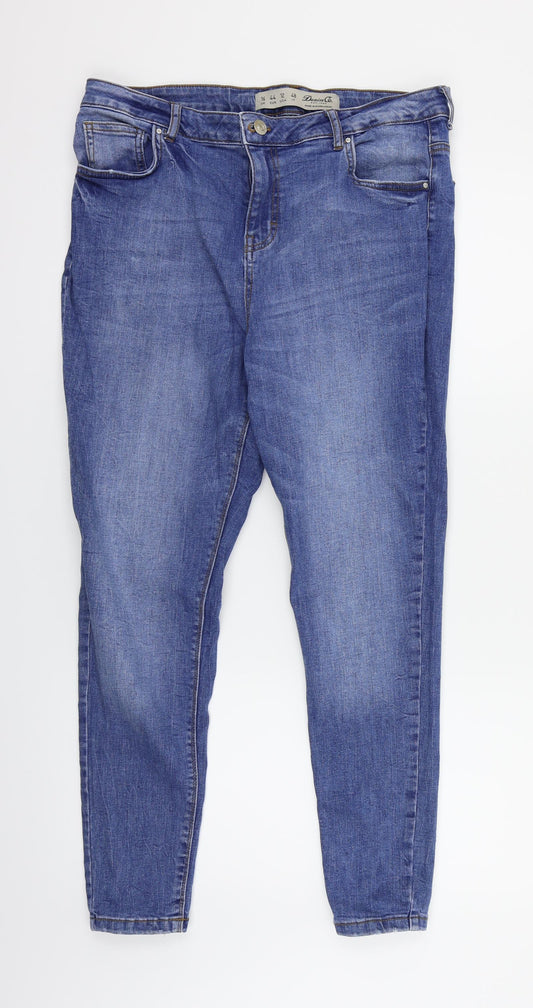 Denim & Co. Womens Blue Skinny Jeans Size 16 L32 in