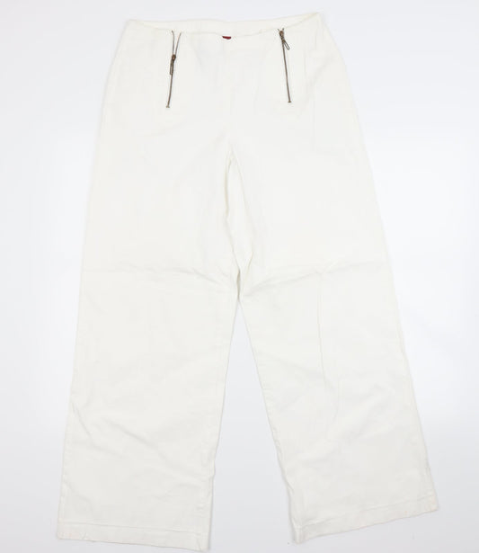 Womens UK Size 14 Bianca Regular Fit White Trousers