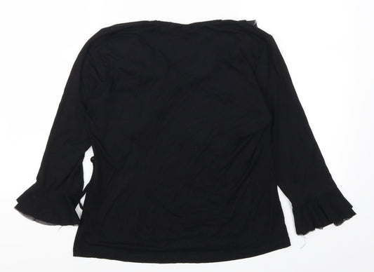 Womens UK Size 16 BHS Black Basic T-Shirt