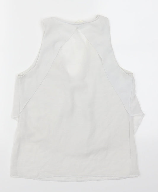 Womens UK Size S Zara White Basic Tank