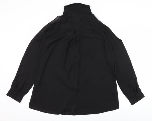 Womens UK Size 10 Zanzea Black Basic Blouse