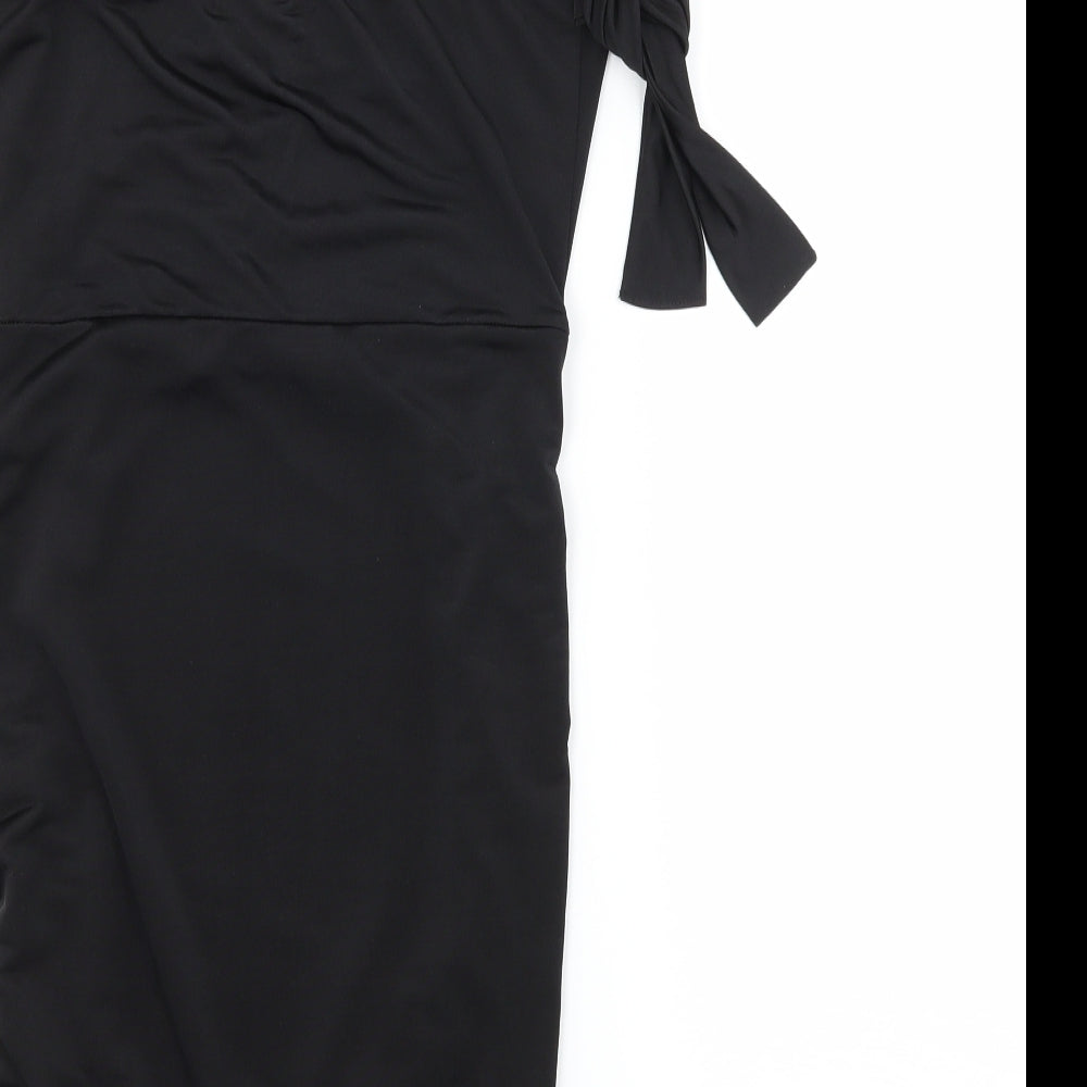 Diva Womens Black Slip Dress Size 6 - Ruched