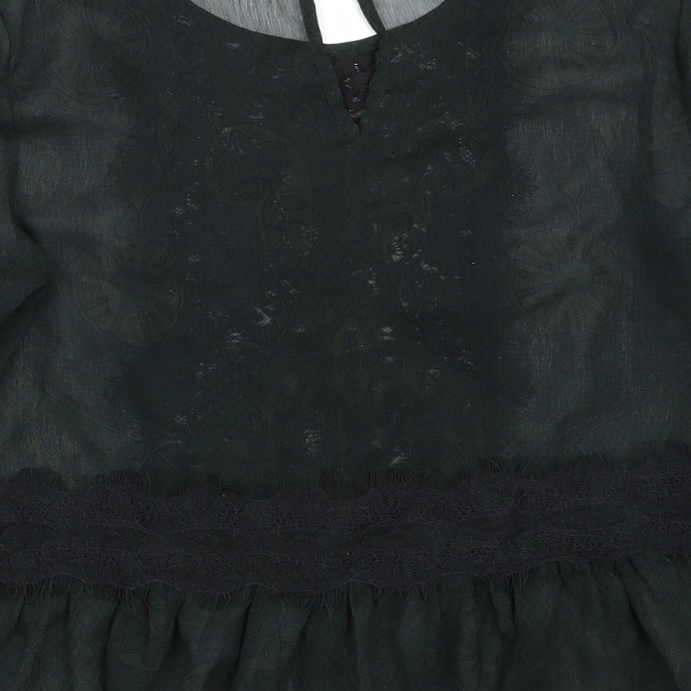 Womens UK Size 10 Riverisland Green Basic T-Shirt