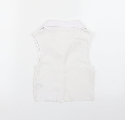 Primark Womens White Basic Button-Up Size XS