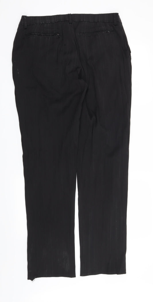Womens UK Size 34 in Preworn Regular Fit Black Trousers