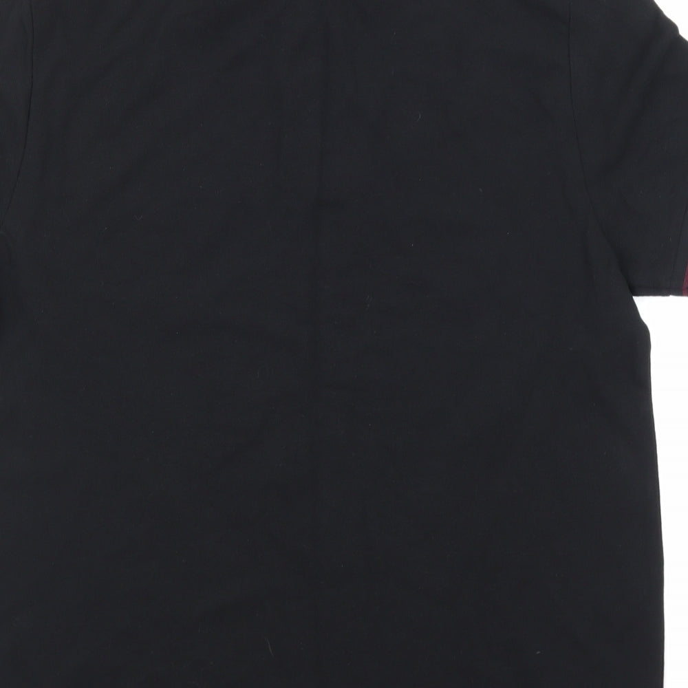 Mens UK Size L ASOS Black Button-Up Short Sleeve Casual Shirt