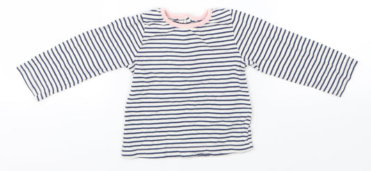 the kids divison Girls White Striped Basic T-Shirt Size 9-12 Months