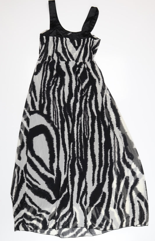 AX Paris Womens Black Striped Chiffon Maxi Size 8