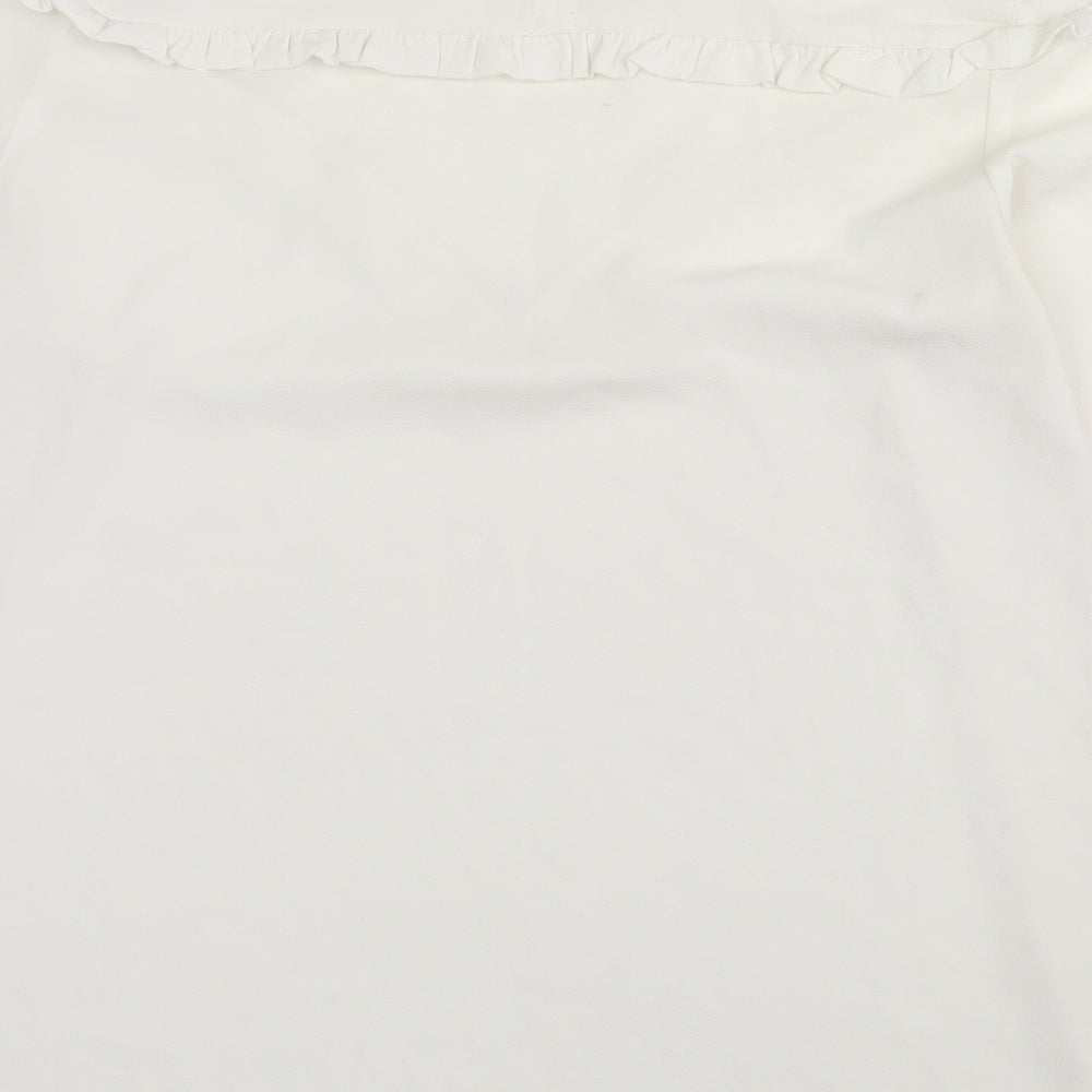 Womens UK Size 10 New Look White Basic Blouse