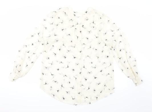Womens UK Size M Wallis White Basic Button-Up