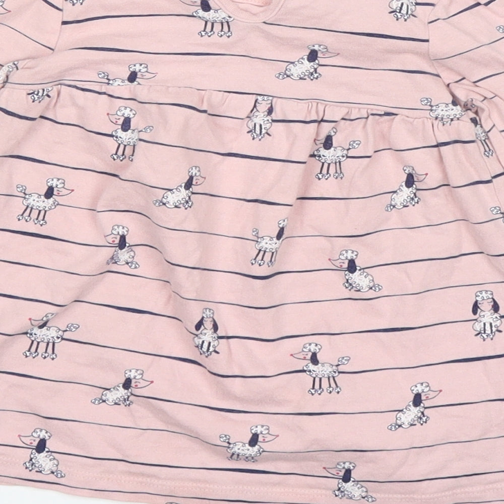 Brand and care label for George Baby Pink Striped A-Line, size 3-6, Months