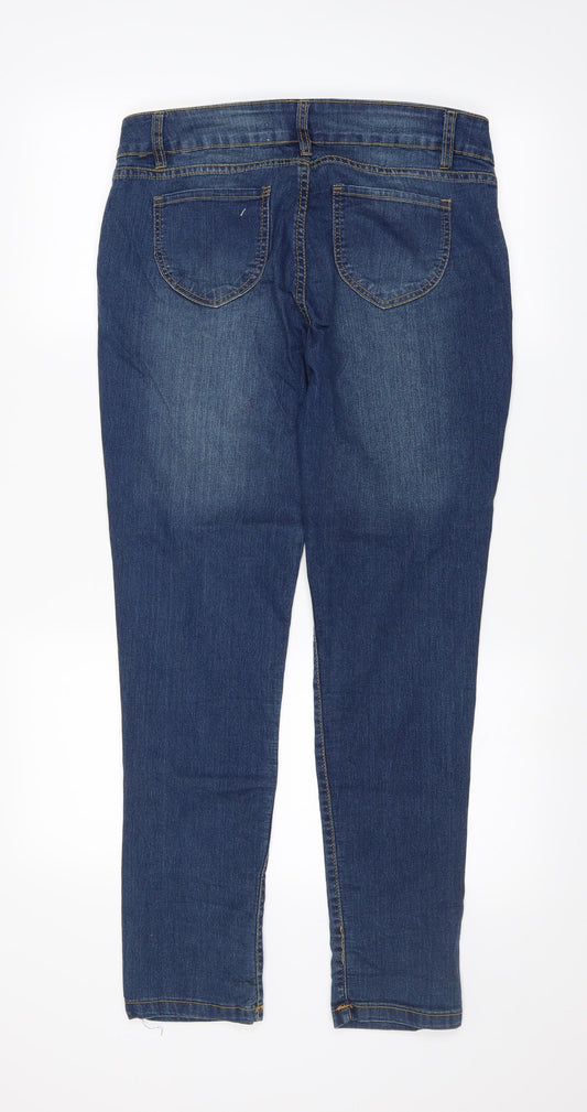 Womens UK Size S Preworn Regular Fit Skinny Black Jeans
