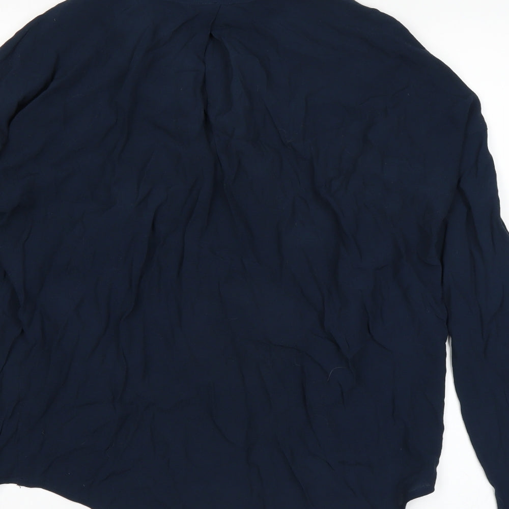 Womens UK Size M Preworn Blue Basic Button-Up