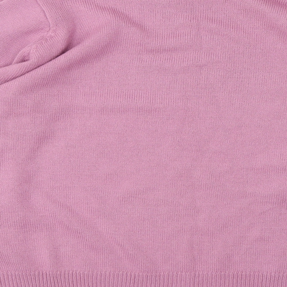 CAPSULE Womens Purple Knit Pullover Jumper Size 18 - Frill Detail
