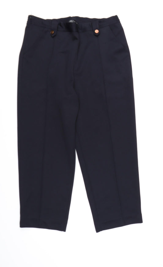 Womens UK Size 12 BM Collection Regular Fit Blue Trousers