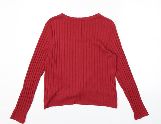 Primark Womens Red Wrap Jumper Size 18