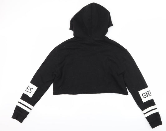 H&M Womens Black Pullover Hoodie Size S - Slogan