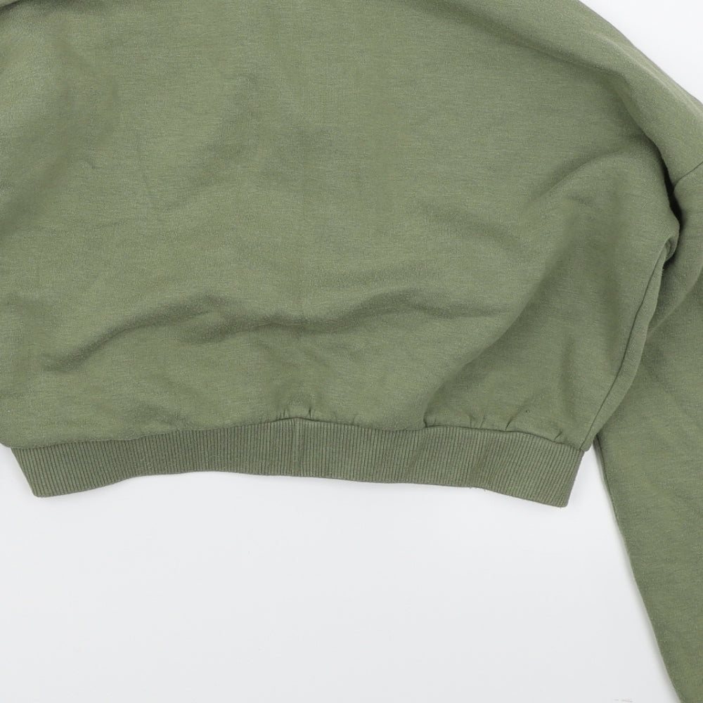 915 Girls Green Pullover Sweatshirt Size 12-13 Years - Cropped