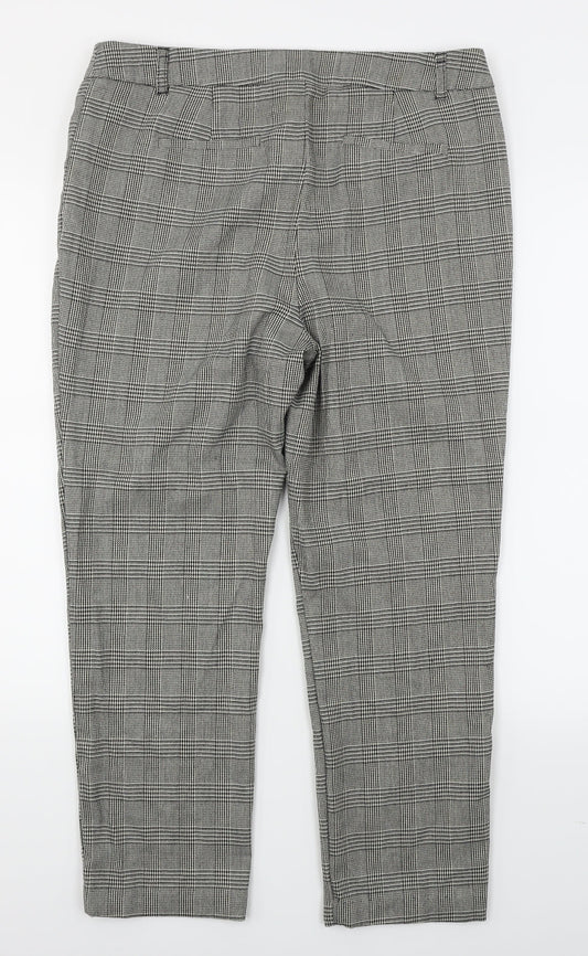TU Womens Green Check Trousers Size 14 L25 in
