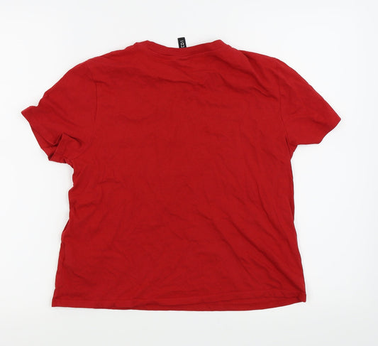 Divided by H&M Womens Red Basic T-Shirt Size M